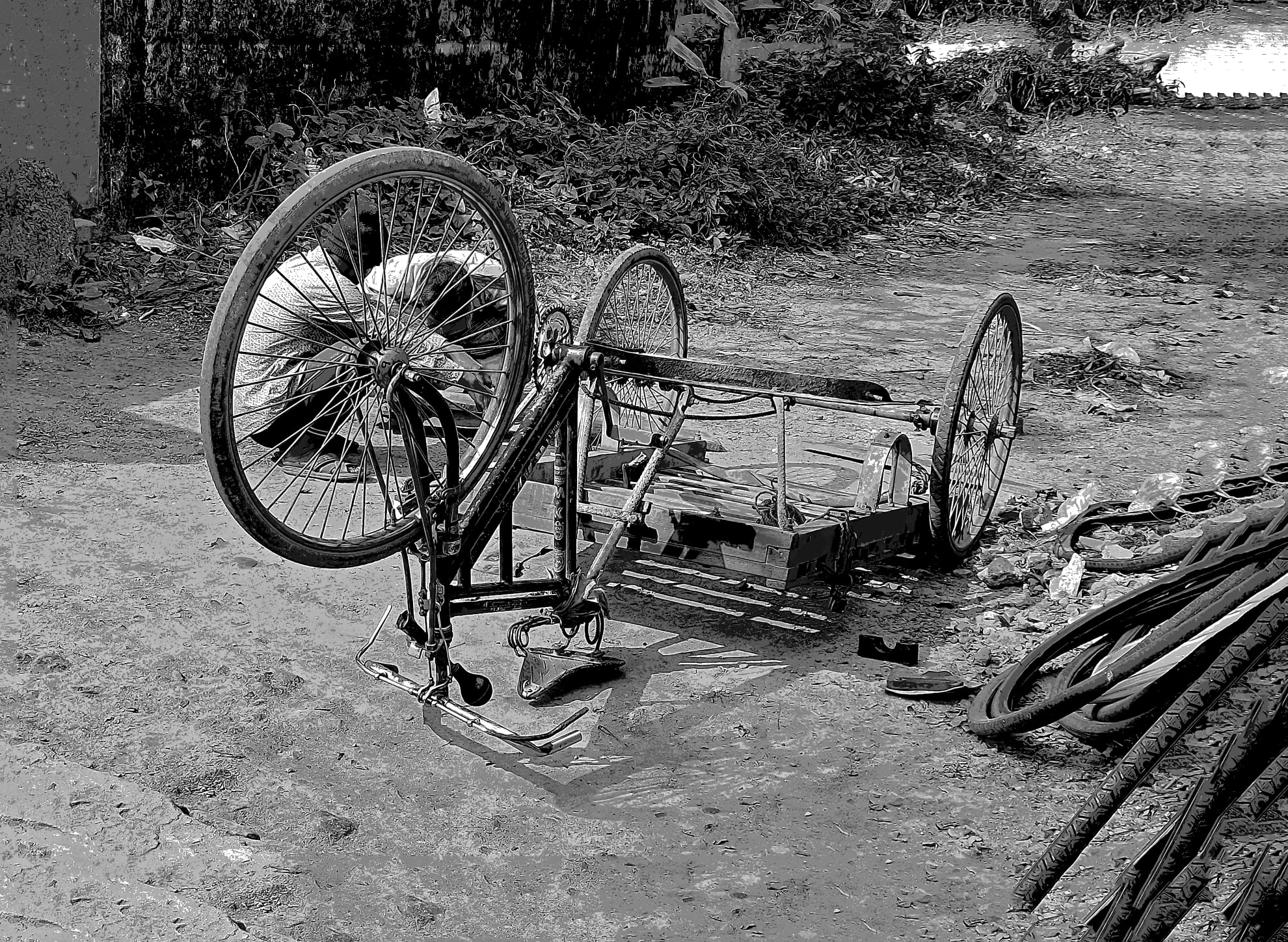 Inverted bicycle van